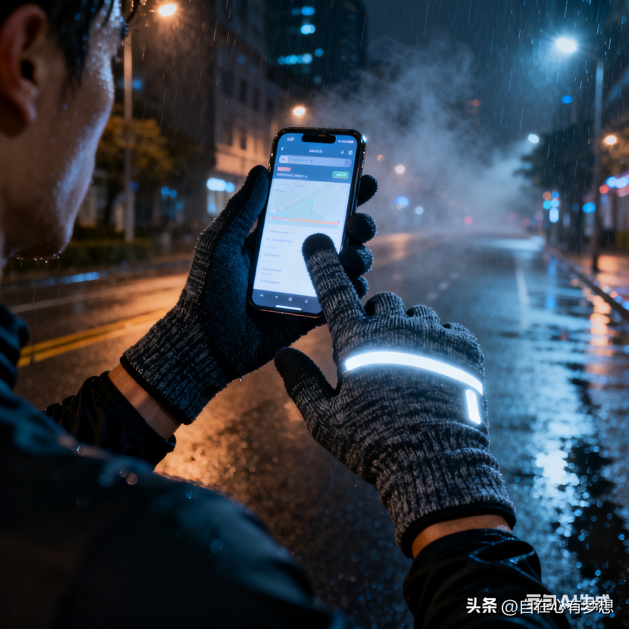 导电纱线款_冬季跑步手套_健身手套样式