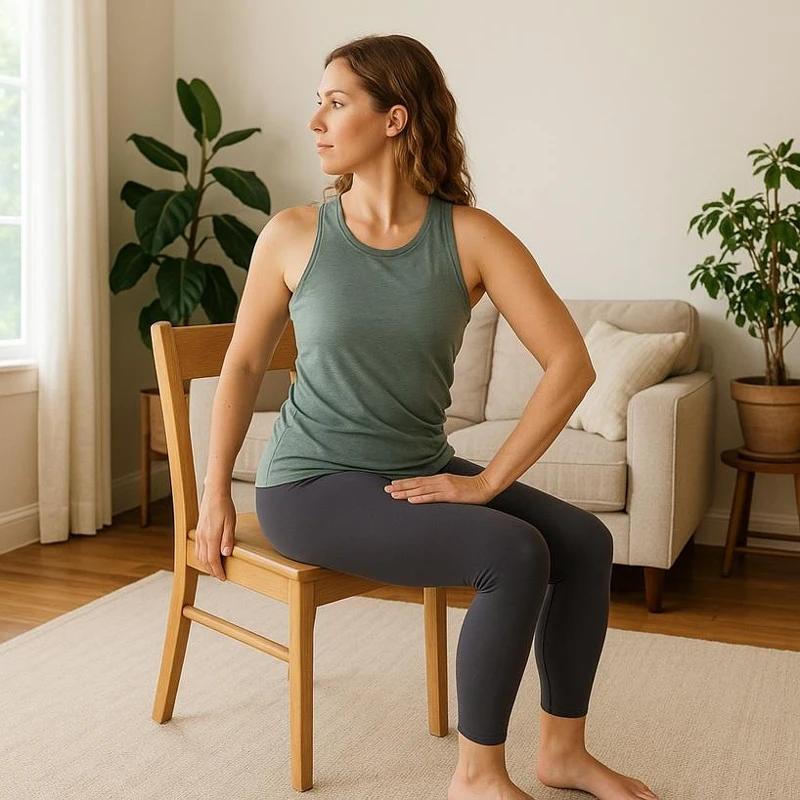 髋关节训练椅_椅子瑜伽动作_居家椅子瑜伽教程