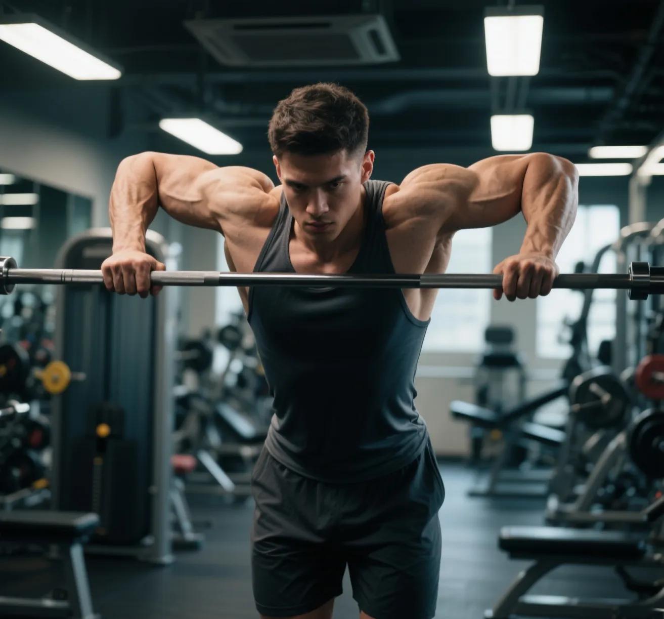 综合训练器 胸肌_杠铃划船_双杠臂屈伸